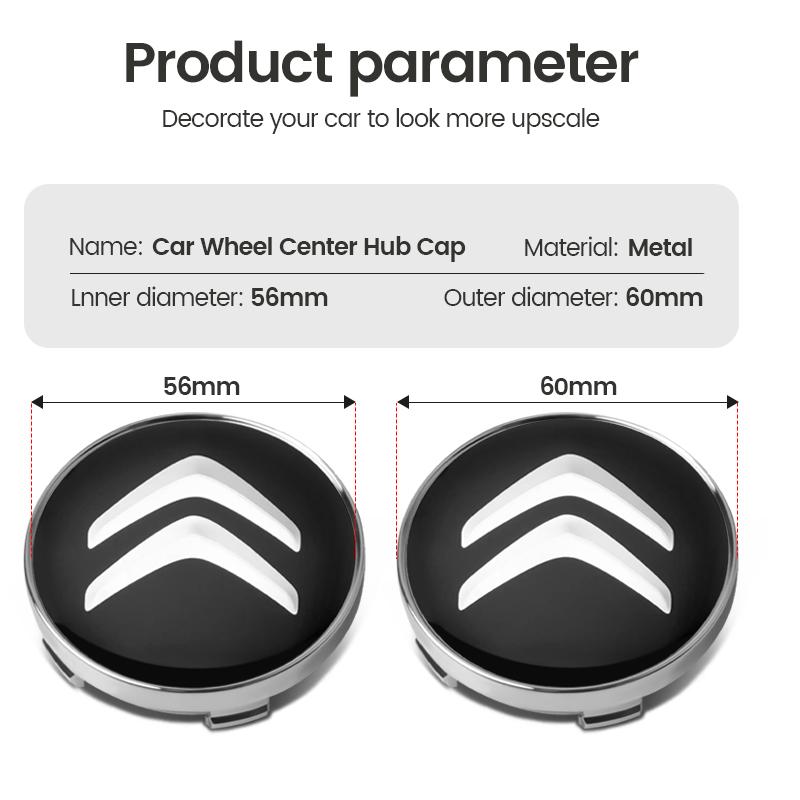 56/60MM Car Wheel Center Hub Caps Sticker Badge Tire Rim Covers For Citroen C4 C3 Xsara C-Elysee C5 C1 DS DS3 DS5 DS4 Picasso