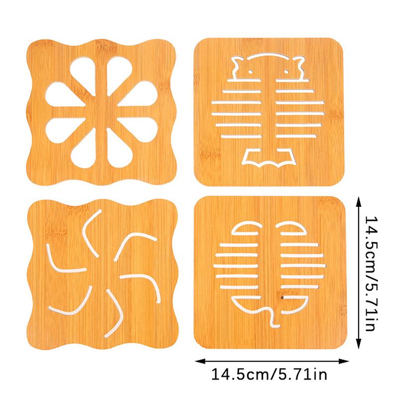 Полая деревянная подставка под стакан для кухонной посуды изоляционные коврики утолщенные противоожоговые противоскользящие коврики для сковороды, миски и тарелок