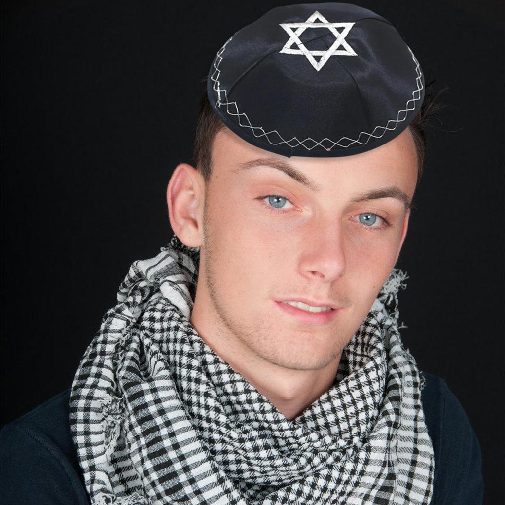 Elegant Kippah Cap for Adult Jewish Hat Embroidery Star Kippa Cap Comfortable Yarmulke Hat Judaism Kippa Hat Accessory