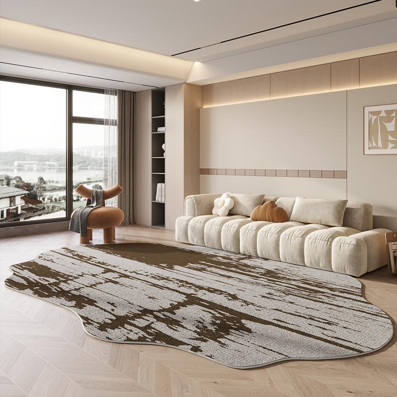 Light Luxury Rugs for Bedroom Thick Plush Bedside Rug Irregular Shape Living Room Decoration Carpet Fluffy Soft Study Floor Mat