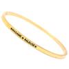 [Q1219] - Golden 'Messages' Steel Designer Bracelet (Madame Raleuse) - 60 Mm 3 Mm