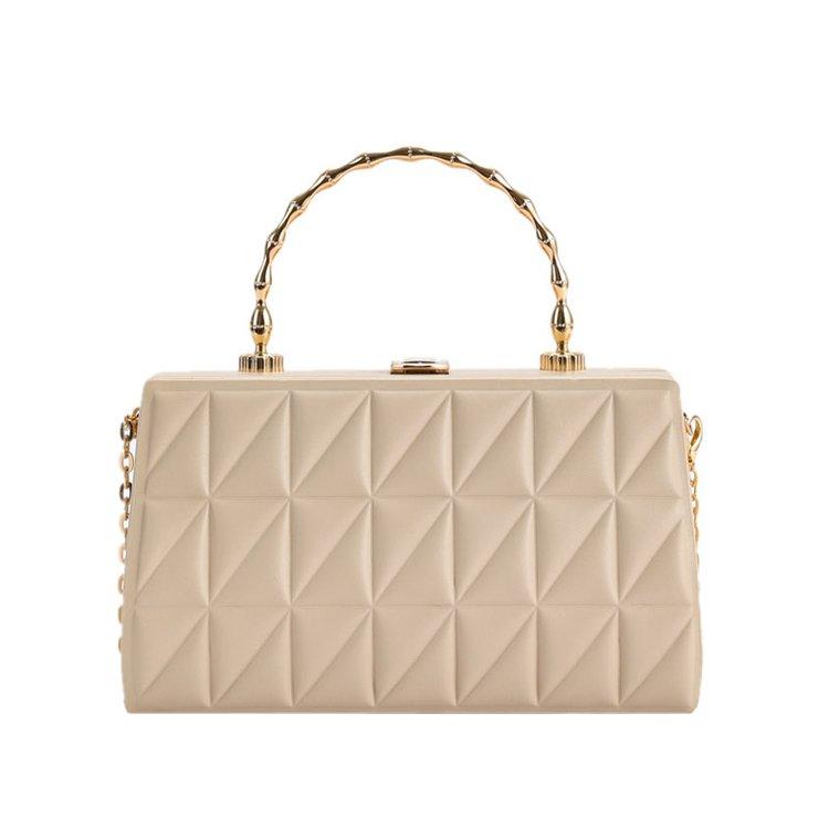 Luxury Hand Bags For Women Metal Handle Boxy Totes Fashion Quilted Pattern Bag Women's Branded Trending Famous Clutch Box Bag