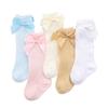 Baby Girl Socks Toddler Baby Bow Cotton Summer Mesh Baby Knee Socks Newborn Infant Non-slip Long Princess Baby Kids Thin Socks