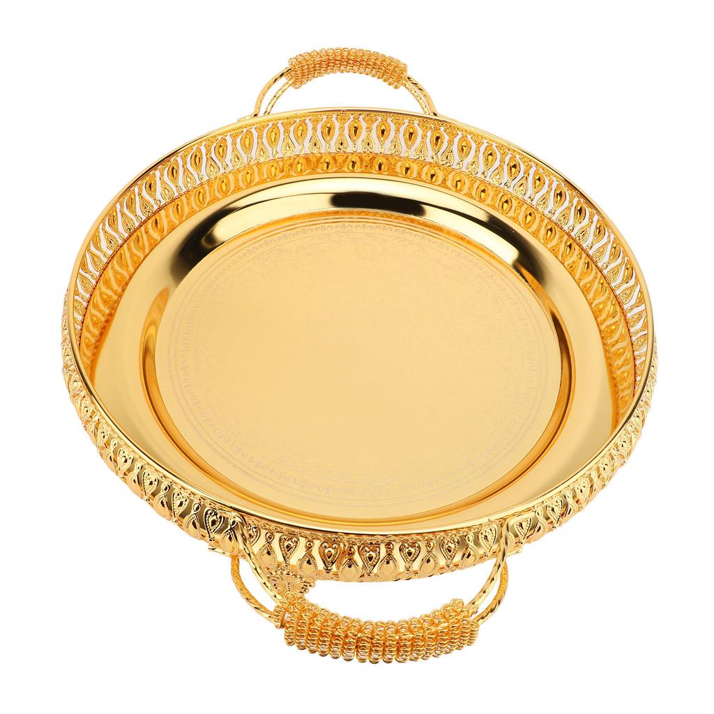 Поднос для сервировки чая в винтажном стиле, многофункциональный европейский поднос с ручками для фруктов и еды