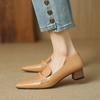 2024 New Basic Pumps for Women Genuine Leather Office Shoes Woman High Heels Soft Pointed Toe Casul Shoes Female Heels Pumps