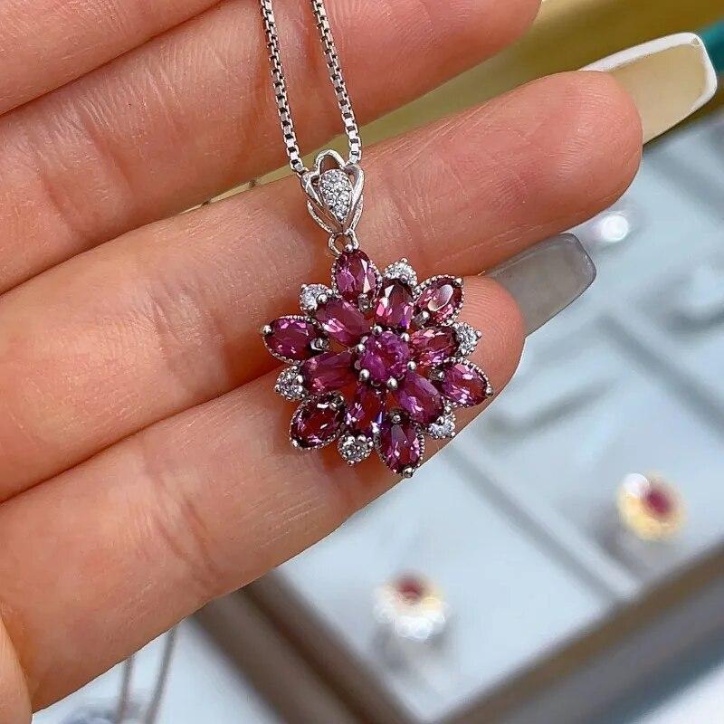 Sace Gems Сертифицированное серебро S925, 3*5 мм, подвеска с натуральным гранатом, ожерелья для женщин, помолвка, коктейльная вечеринка, ювелирные украшения