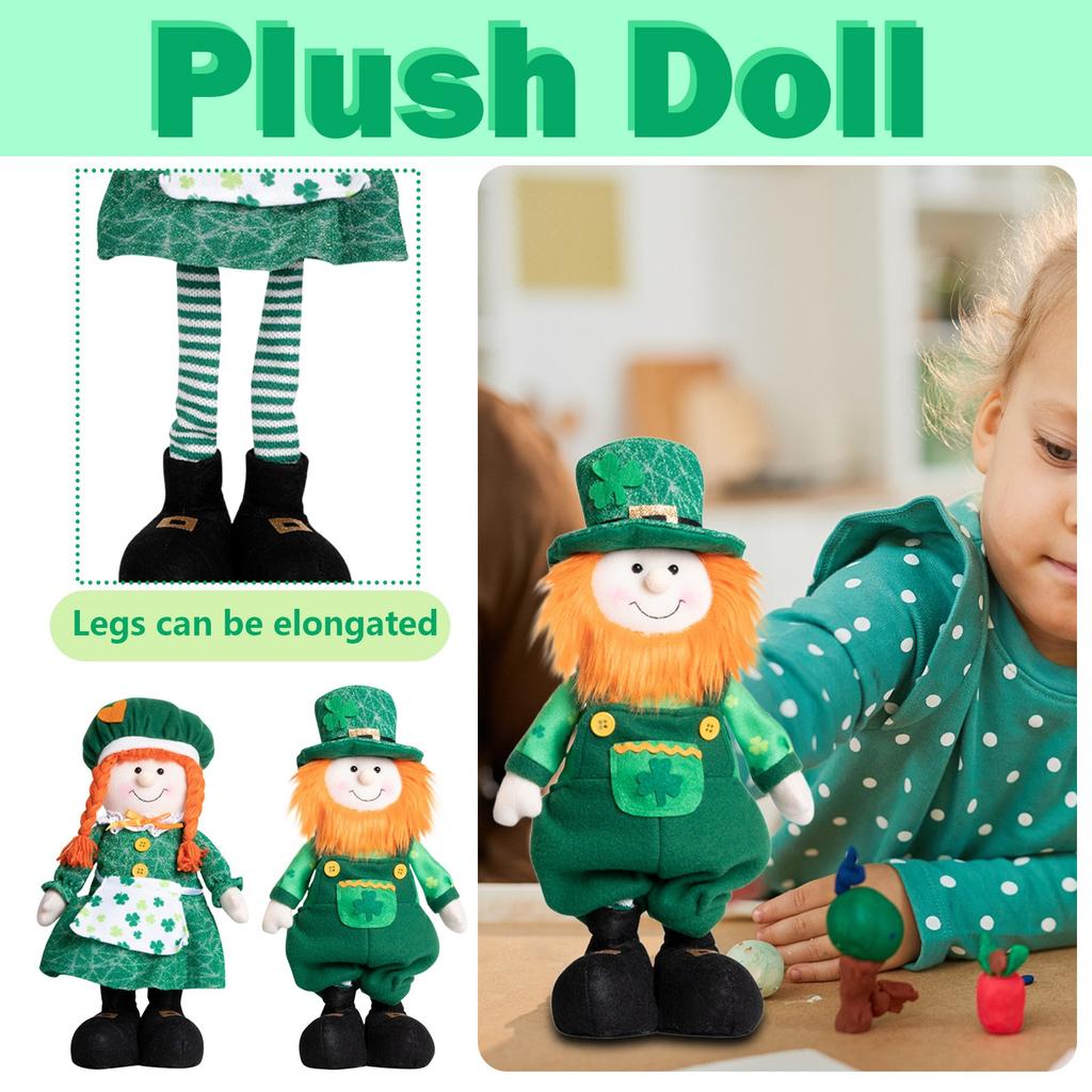 Exclusive For St. Patrick'S Day, Irish  Green Retractable Figurine Decoration - Injecting Luck And Childlike Fun Into The Holiday