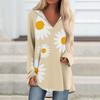 Women's V-neck Hooded Loose Long-sleeved Tops Casual Tops Home Leisure Pajamas Tops