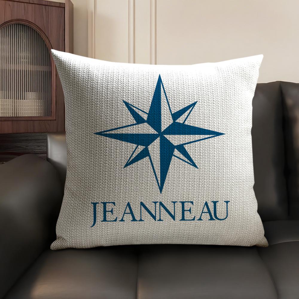 JJeanneau YYachtss Cushion Cover Natural Linen Organic Fabric DoubleSided Printing Sofa Home Decor Breathable Environmentally