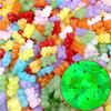 Vertical Hole Hairpin Material Luminous Jelly Bear Beads Fashion Handmade Accessories Bracelet Necklace Candy Color DIY 10pcs Accessories