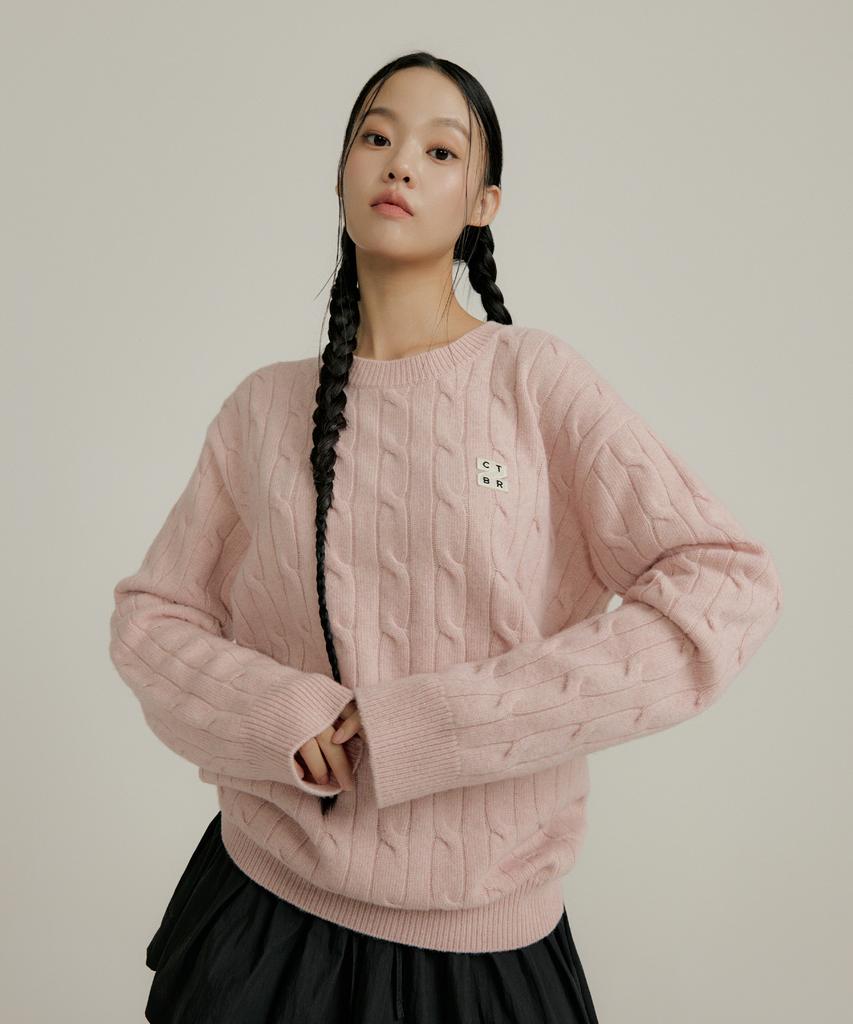 CITYBREEZE Essentials Logo Wappen Cable Knit_Pink