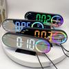 Voice Control Digital Alarm Clock 12/24H Format LED Electronic Clock LED Mirror Clock  Office Decor
