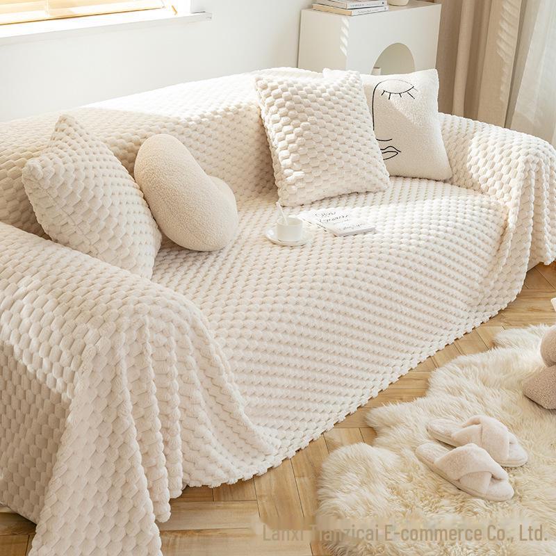 Плюшевый универсальный зимний чехол для дивана - защита от царапин и комплексная защита