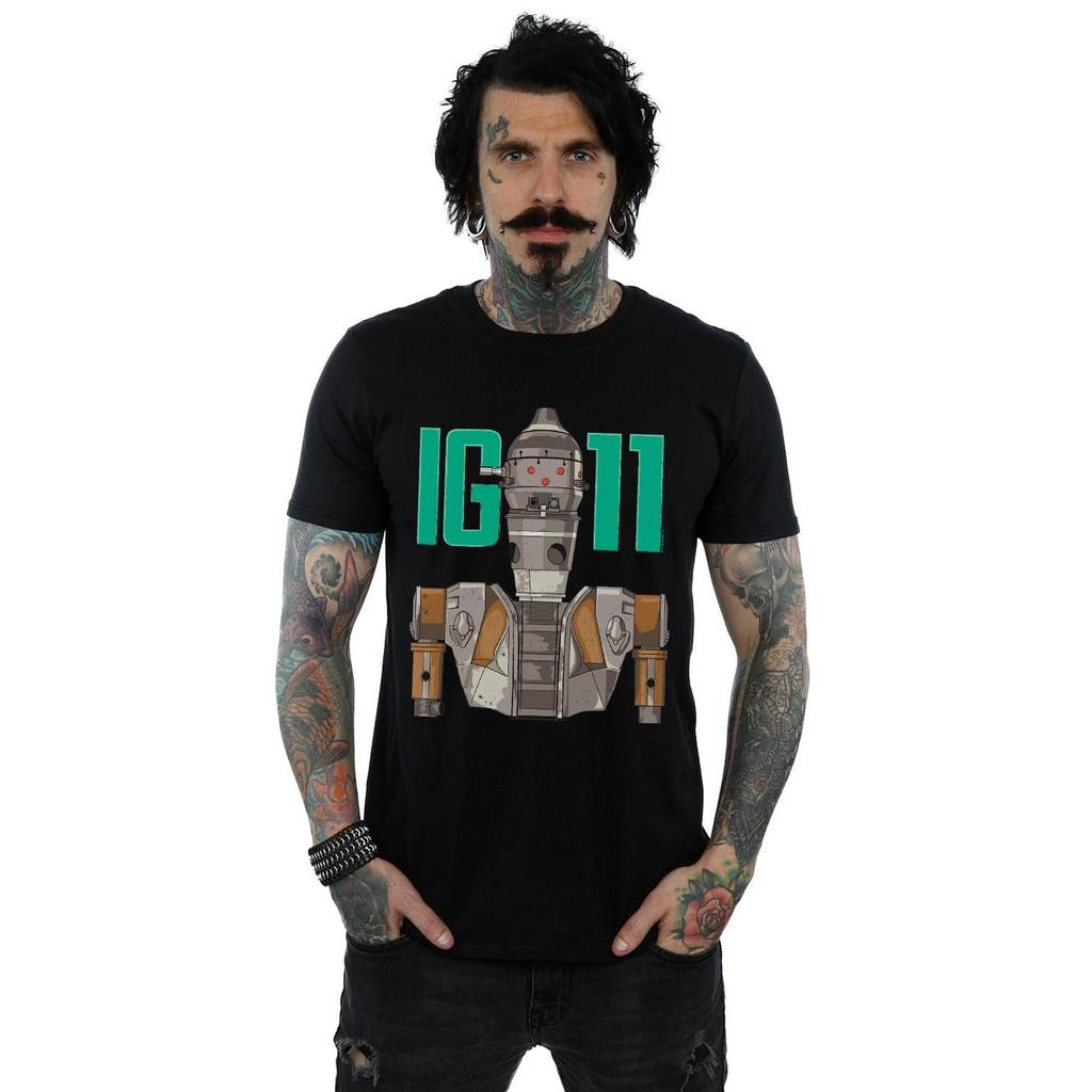 Star Wars Mens The Mandalorian IG-11 Bounty Hunter T-Shirt