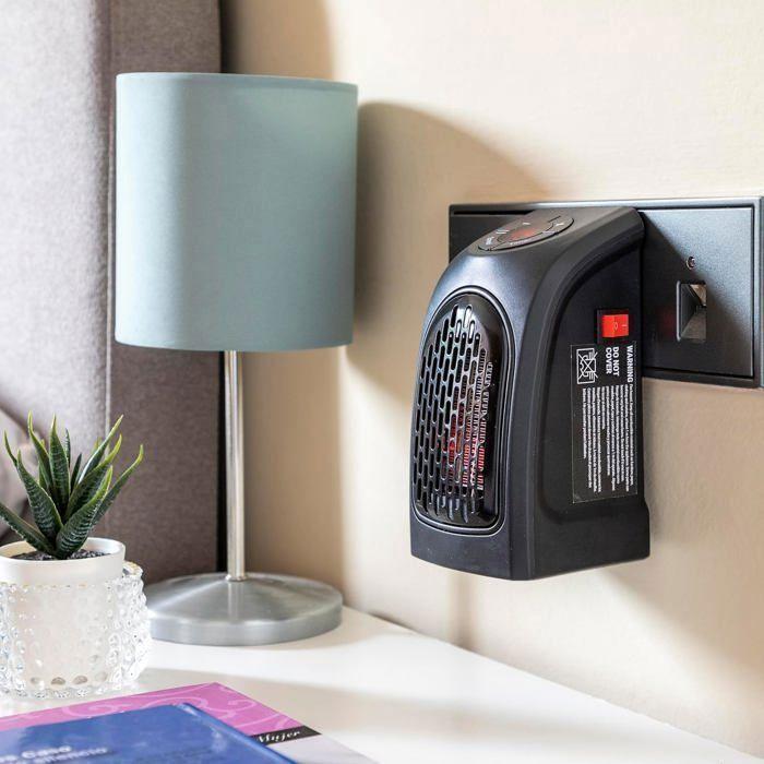 Radiateur soufflant sur prise - CELLUSTOP - 400W - Compact - Programmable - Silencieux
