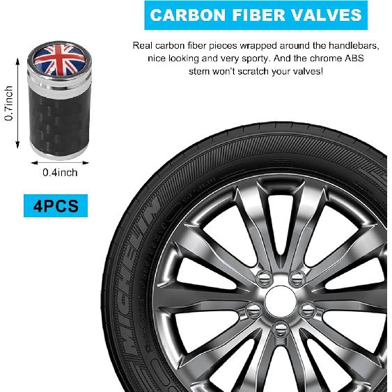 4 PCS Car Tire Valve Stem Caps, Leakproof Auto Rim Wheel Valve Stem Cap with O Rubber Seal, Dustproof Stem Covers for Car SUV Bike Truck Motorcycle,