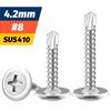 50PCS Round Washer Self Tapping Screws Flat Head Metal Screws Self Drilling Screws  for Wood Sheet
