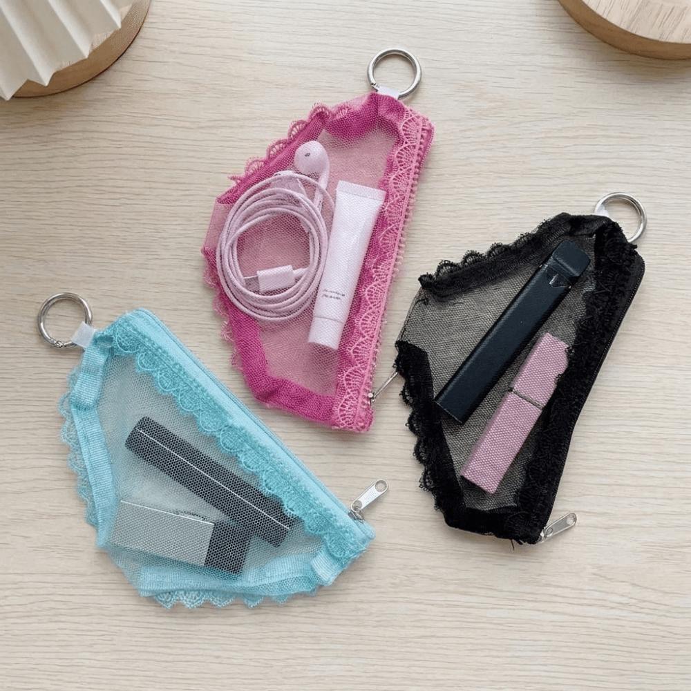 Mesh Briefs Shape Cosmetic Bag Clear Makeup Storage Pouch Creative Mesh Toiletry Bag Jewelry