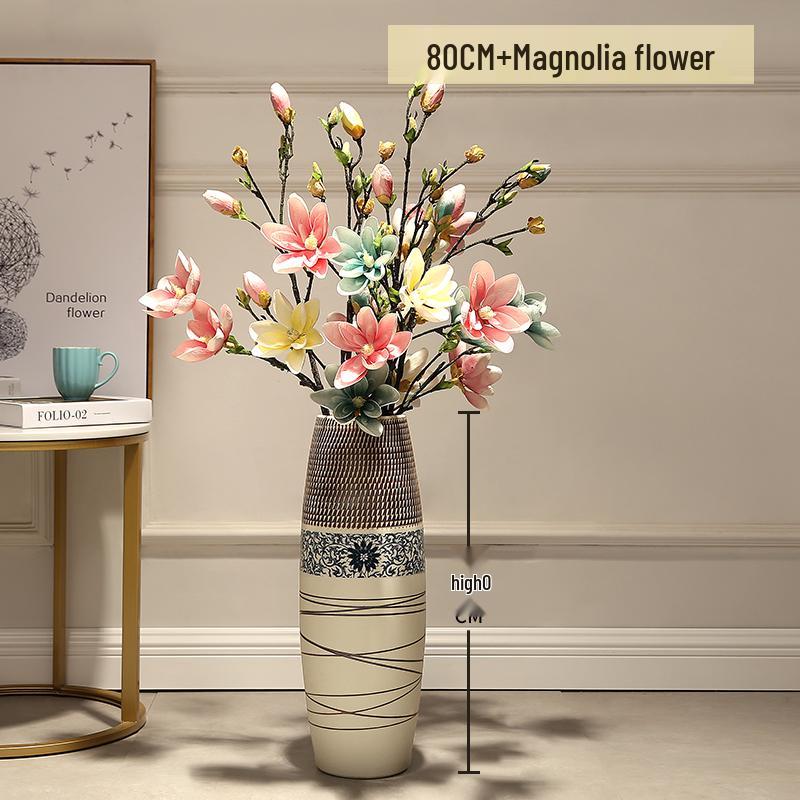Большая европейско-китайская керамическая напольная ваза для дома и гостиной, цветочный декор