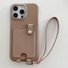 Чехол для iPhone 14 Pro Многофункциональные слоты для карт Кожаная задняя крышка с ремешком на запястье