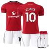Подростки Дети Взрослые Индивидуальное Имя Футбольная Форма 25/26 Манчестер Юнайтед Домашняя №10 КУНЬЯ Футбольная Тренировочная Одежда Футбольная Форма с Носками