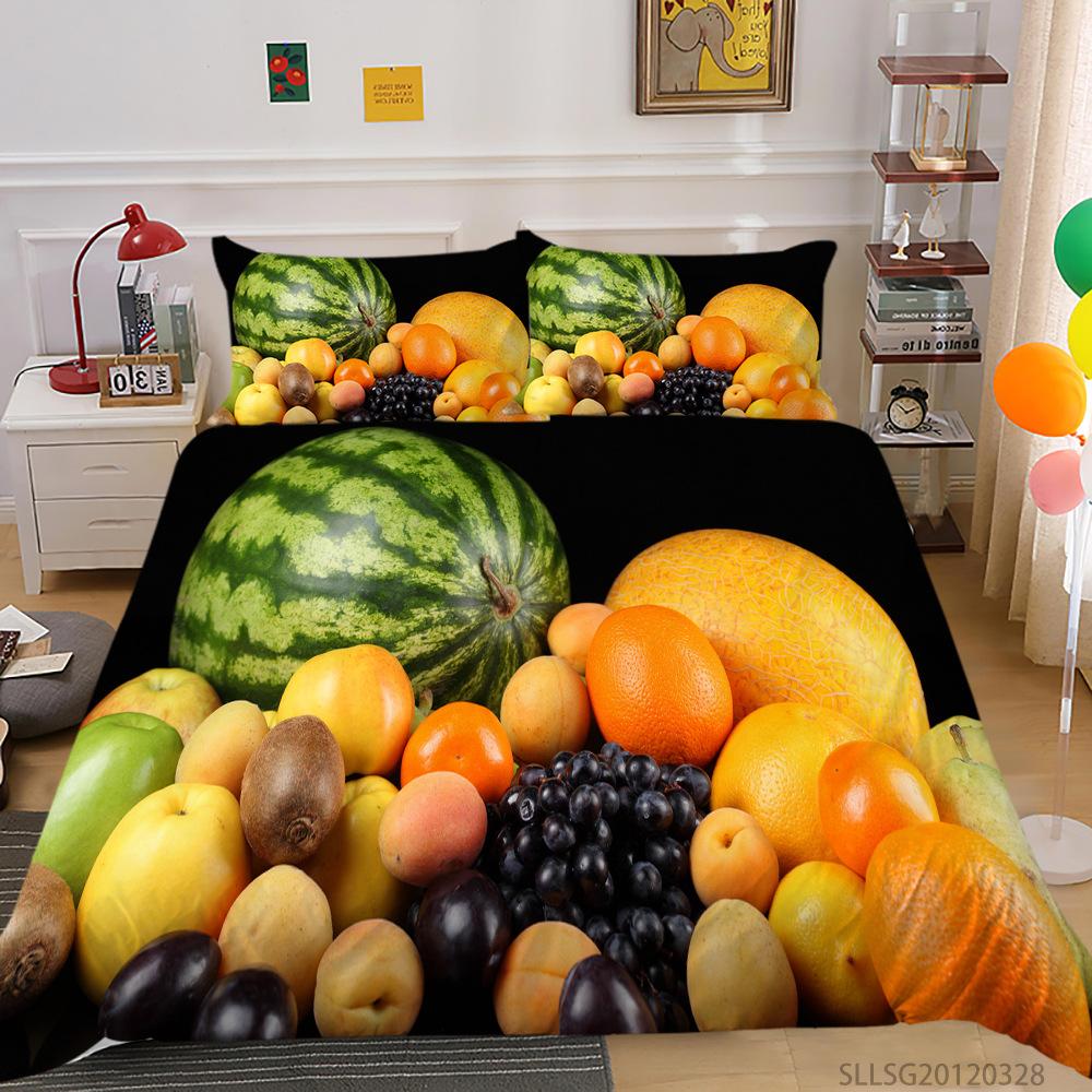 Quilt Cover Pillowcase Two Or Three Piece Fruit Digital Printing Polyester