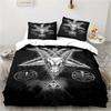 Satanic Bedding Demon Twin Bedding Hell Death Set 3 Piece Comforter Set Bed Duvet Cover Double King Cover Home Textile