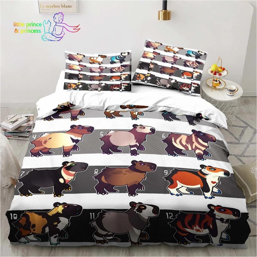 Каваи Милый Животный Капибара Мультяшный Удобный Пододеяльник Наволочка Постельное Белье Детская Спальня Декор Домашний Текстиль