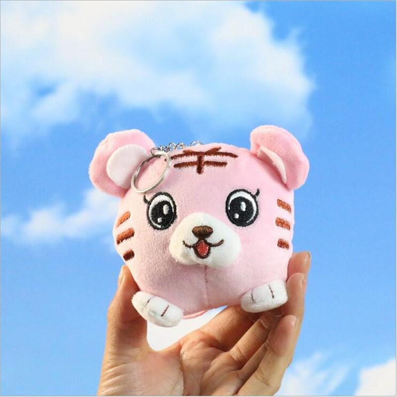 Милая супер мини-голова тигра плюшевая игрушка кулон в виде животного маленький талисман года тигра 10 см