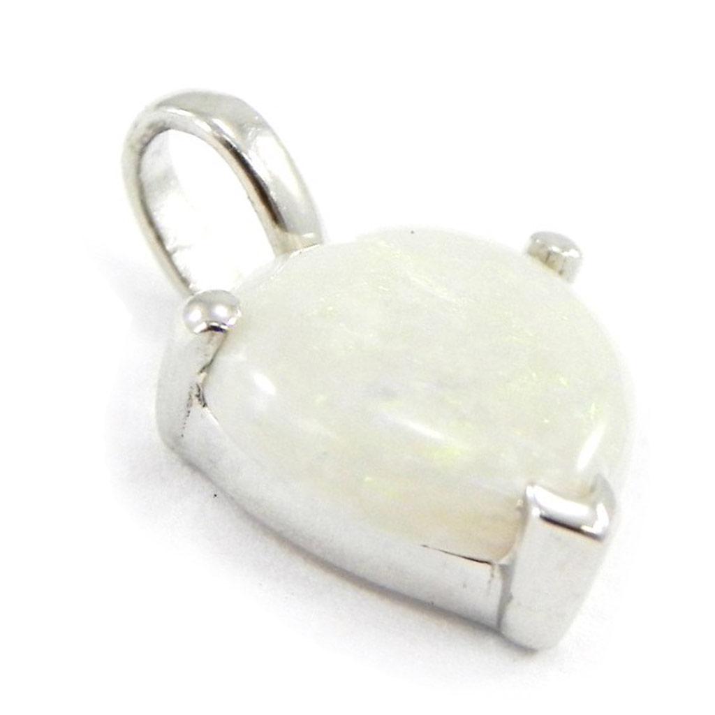 Les Trésors De Lily [E8668] - Artisan Silver Pendant 'Goddess Opal' Silver White (rhodium-plated) - 8x8 Mm