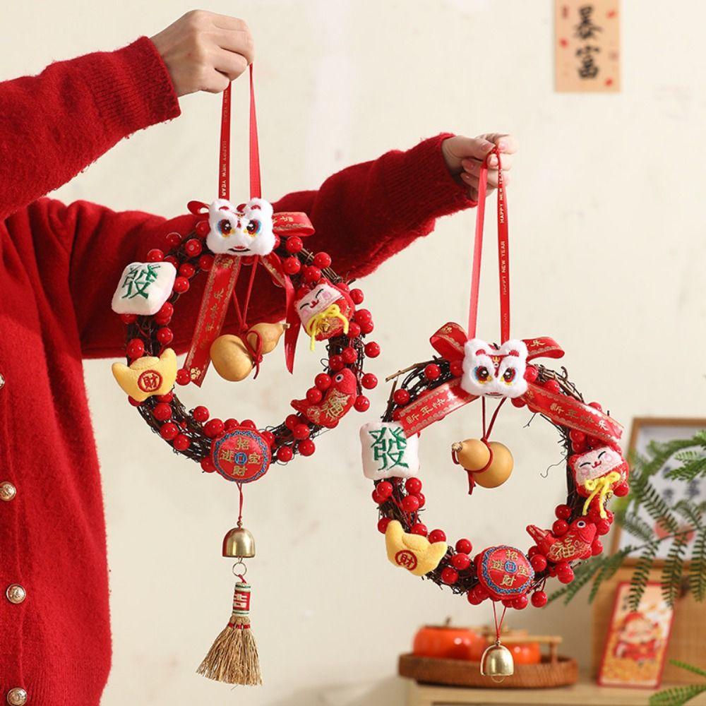 Traditional Spring Festival Wreath Chinese Style Spring Festival Ornament Door Decorations
