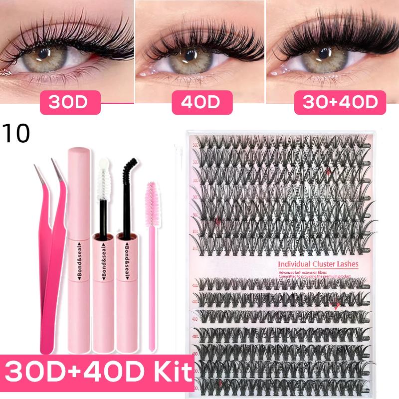 Segmented Eyelash Lash Extension Kit With 2 in 1 Bond And Seal Glue Long Lasting Hold For DIY Grafting Use