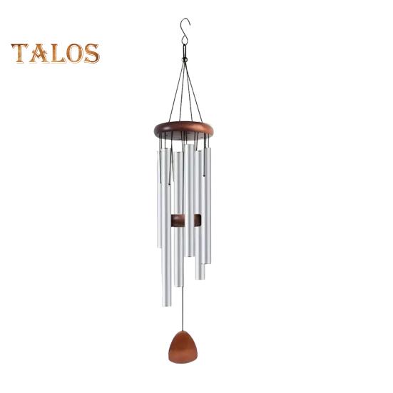 Ретро-музыка с 6 алюминиевыми трубками S-образный крючок натуральная успокаивающая мелодия винтажный садовый патио уличный подвесной колокольчик украшение