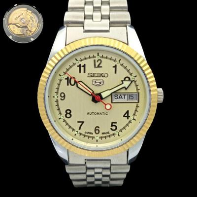 Б/У SEIKO 5 АВТОМАТИЧЕСКИЕ ЯПОНСКИЕ МУЖСКИЕ РЕДКИЕ ЗОЛОТИСТЫЕ ЧАСЫ С МЕХАНИЗМОМ 575a-a304711-2