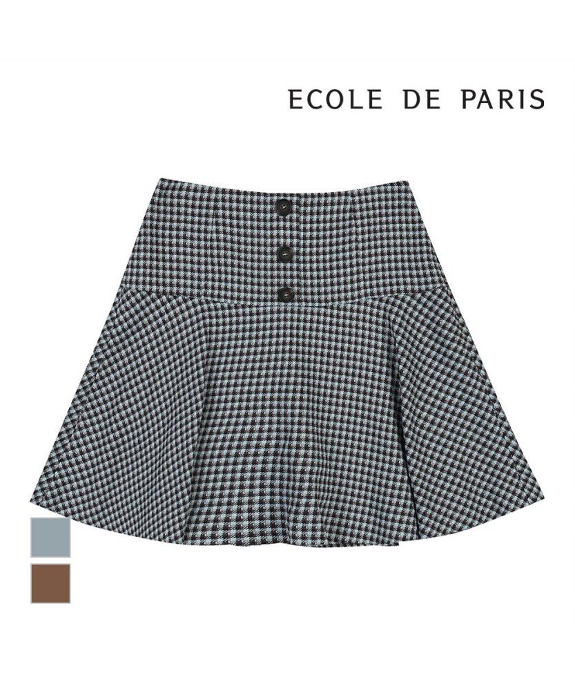 ECOLEDEPARIS Клетчатая мини-юбка-клеш_Rb34Wscm33Z