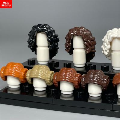 10 шт. Детали MOC 4 см Фигурка Одежда Женщина Женские Кудрявые Волосы Волосы Принцессы Собранные Строительные Блоки Аксессуары Детская Игрушка