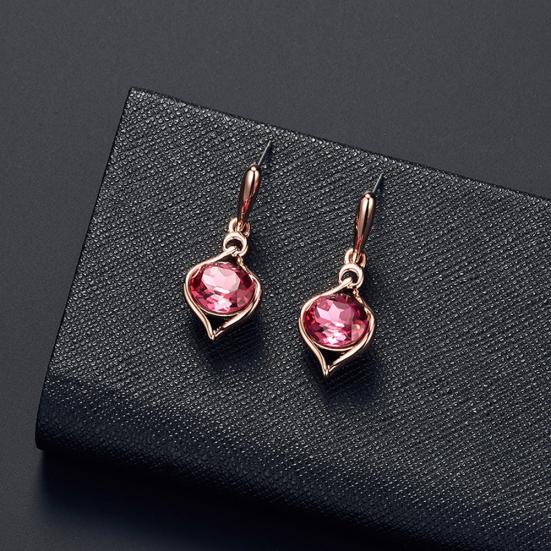 Мода женщин овальный горный хрусталь кулон ожерелье серьги-гвоздики комплект ювелирных изделий