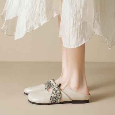 Weiwei girl 993-7 квадратная обувь одиночные женские туфли с плоской подошвой одна педаль мягкая подошва сумка головка полутапочки летние женские