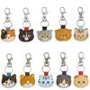 1PC Metal Cute Kitty Series Japanese Keychain Cartoon Leather Keyring Pendant Decorative Bag