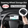 Suitable For Tesla's Updated Steering Wheel Phone Holder Glasses Storage Box Suitable for Model 3 Highland 2024 Accessor