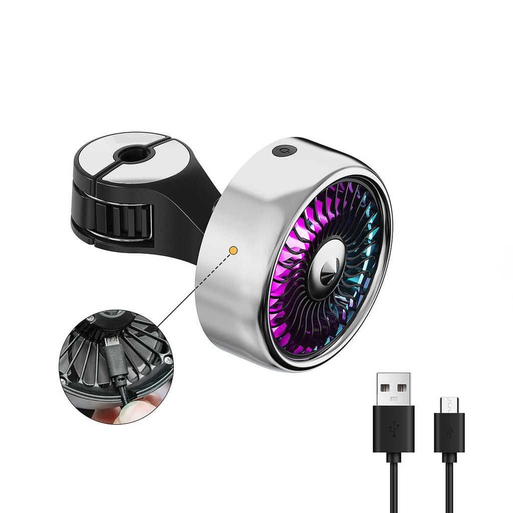 Car USB Cooling Fan Dashboard Air Vent Mount 360° Rotating Adjustable Air Conditioner Cooler 3-Speed Air Vent Outlet Fan
