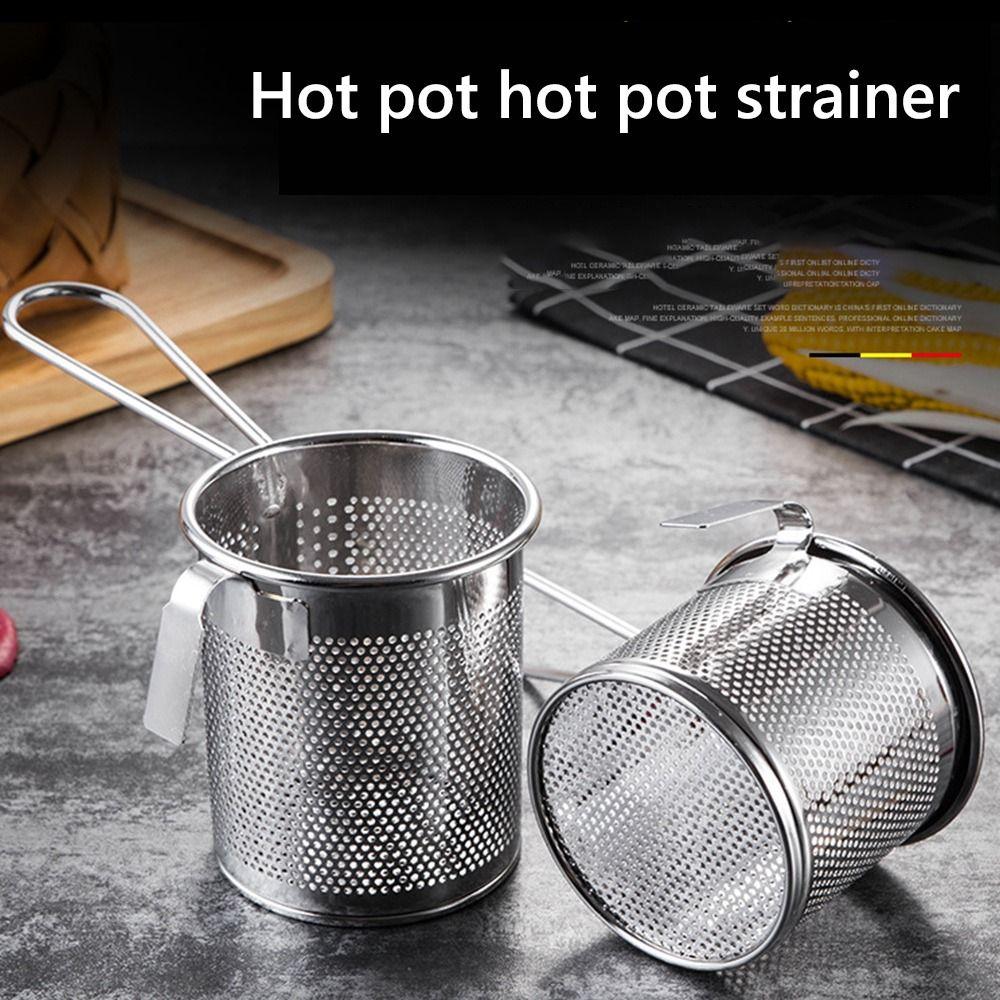 С крючком и ручкой корзина для фритюра серебристый дуршлаг для хот-пота сетчатый подвесной дуршлаг кухня