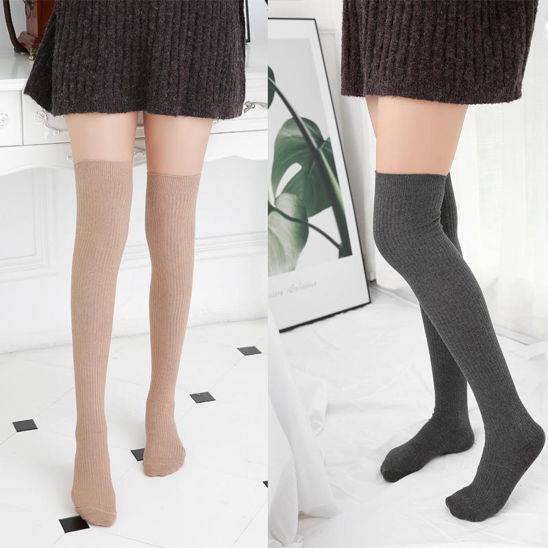 Однотонные гольфы в японском стиле для женщин, модные хлопковые гольфы для весны и осени, идеально подходят для студентов