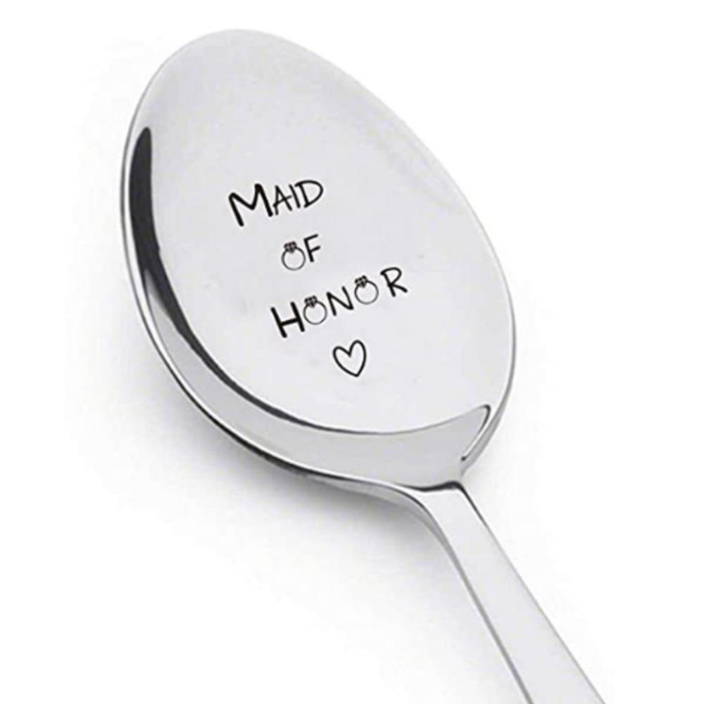 Engraved Design Key of Love Spoon Personalized Text Love Letter Spoon Romantic Gift