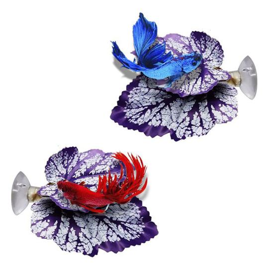 Betta Fish Leaf Pad Aquarium Decor Stress Relief Privacy Enhancing Realistic Resting Bed Hammock Simulating Habitat Easy To Clean High Simulation