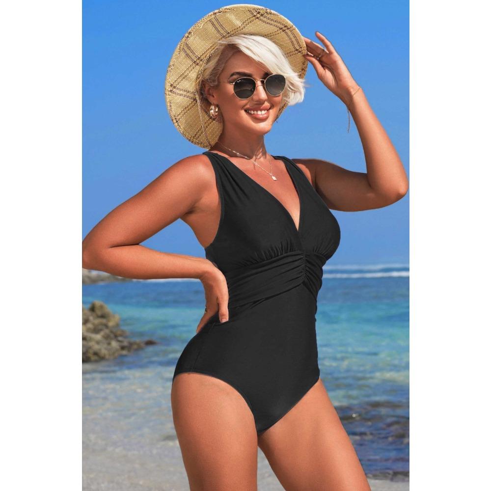 CHARMLEAKS Цельный купальник женский купальный костюм с V-образным вырезом сексуальный монокини купальники S-XL