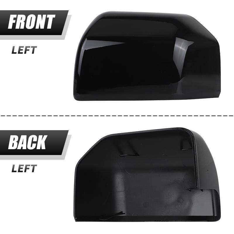 Raer Mirror Covers Cap For Ford F-150 Pickup Truck 2015 2016 2017 2018 Texture Black/Glossy Black Left Right Replace
