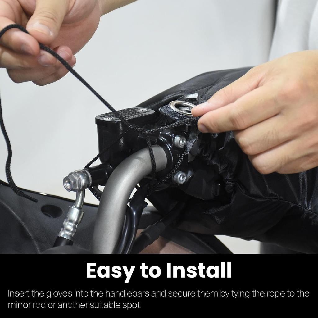 Motorcycle Handlebar Muffs Gloves Riding Cycling Mittens For Scooter E-Bike Snowmobile ATV Cold Weather Waterproof Windproof Thermal Gloves With