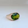 Rich Green Peridot 925 Sterling Silver Rose Gold Fill Ring Jewelry, Unisex Birthstone Gift Ring