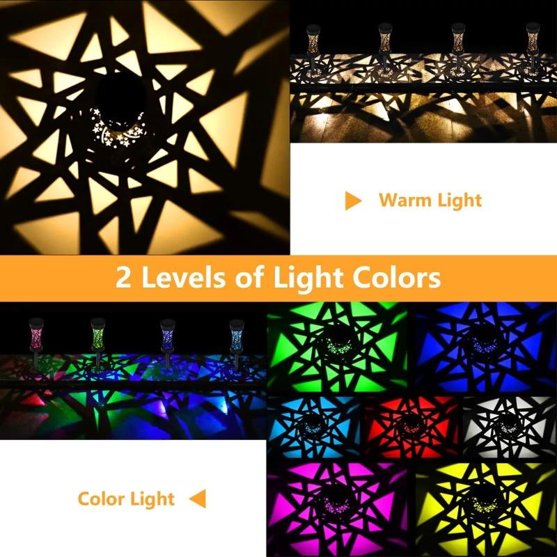 1/2/4 PCS Solar Pathway Lights Outdoor LED Lamp with Warm/Colored Light Solar Garden Lights Landscape Lawn Lamp for Yard Patio